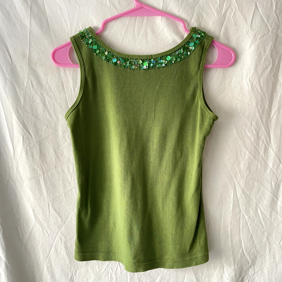 90s VTG Cami Top XS Earthy Grunge Goblin Sequin Forest 70s Wacky Funky Retro - Picture 2 of 10